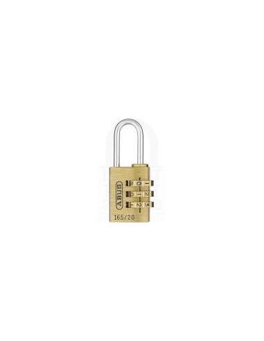 165/20 20mm Solid Brass Body Combination Padlock Carded 3 Digit ABUS 
